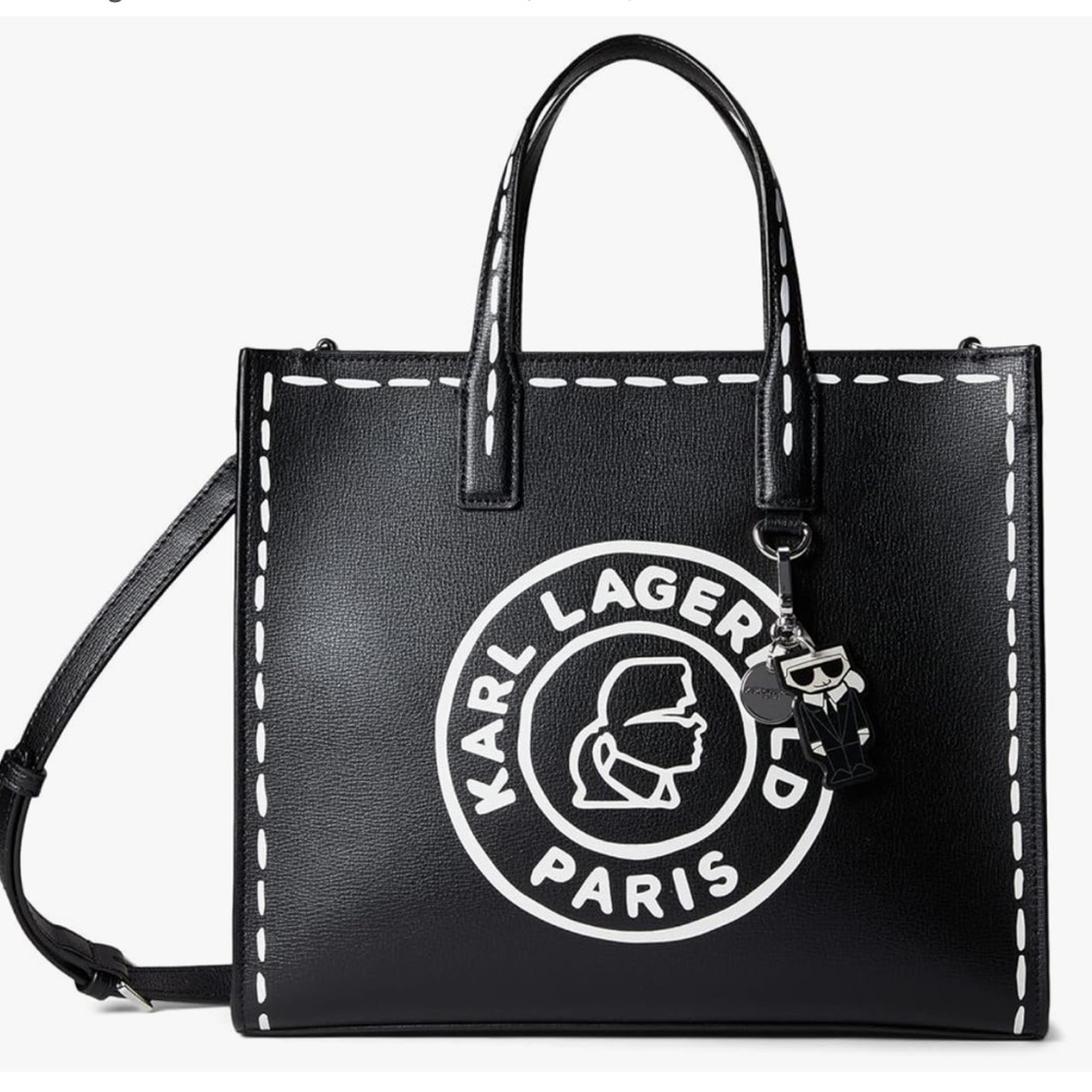 Karl Lagerfeld Black and White Structured Tote
